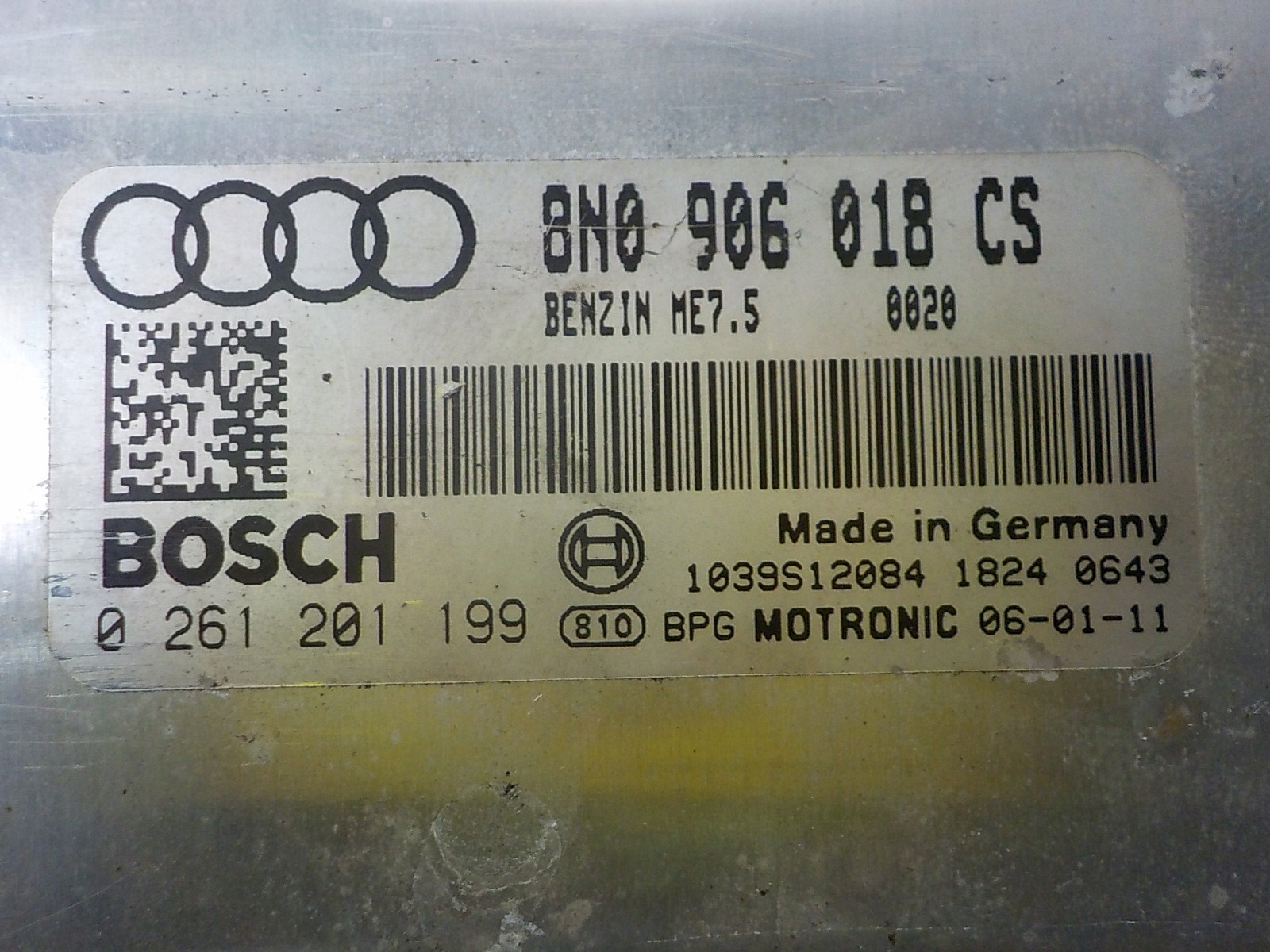 AUDI TT e 8N computer Centralina 8N0906018CS 0261201199