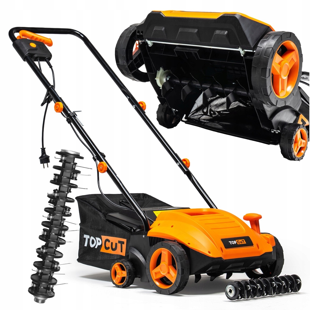 Elektrický Vertikutátor Na Trávu 1500W 32 CM -12 MM 4 MM Kôš 30 L