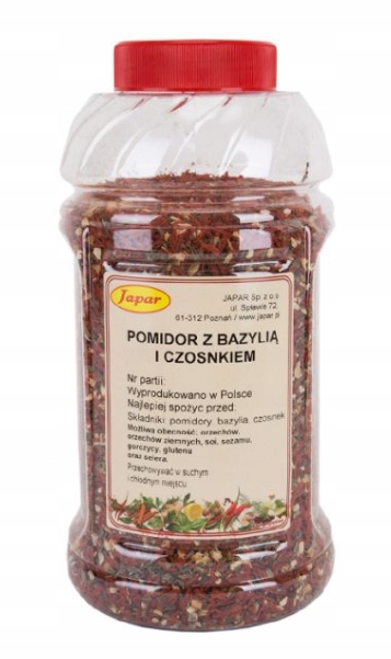 Rajčata s česnekem a bazalkou 700 g Koření Japar