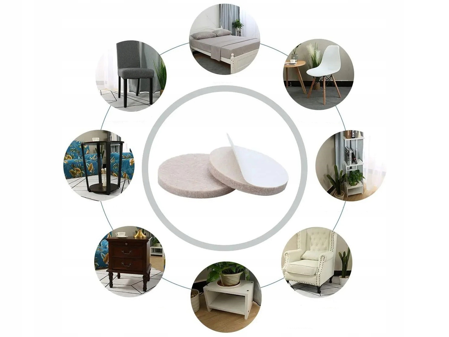 PODKŁADKI POD MEBLE KRZESŁA FILCOWE SAMOPRZYLEPNE ANTYPOŚLIZGOWE GRUBE x18 Kod producenta PODKŁADKI POD MEBLE KRZESŁA FILCOWE B093