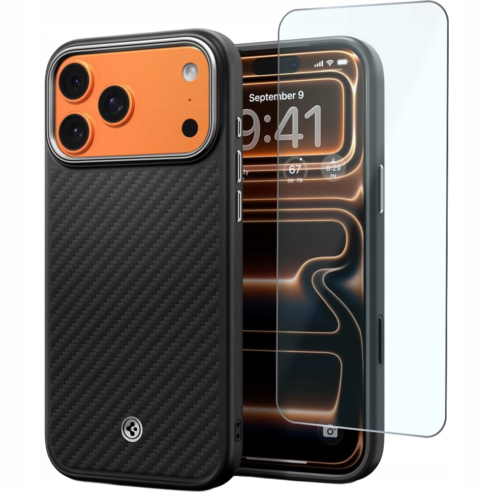 Etui do iPhone 17 Pro, Spigen Enzo Aramid T do MagSafe ochronne szkło