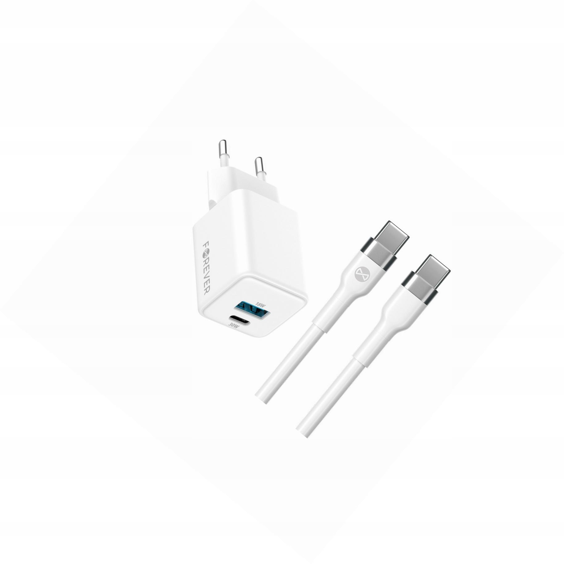 Szybka ładowarka GaN 30W 2 wejścia Usb i Usb-c z kablem do Oppo Reno 6 5G