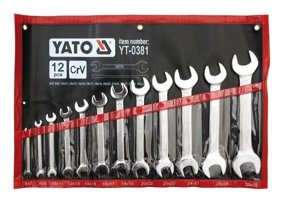 Zestaw Kluczy Płaskich Klucze Płaskie 6-32mm 12 Sztuk Yato YT-0381