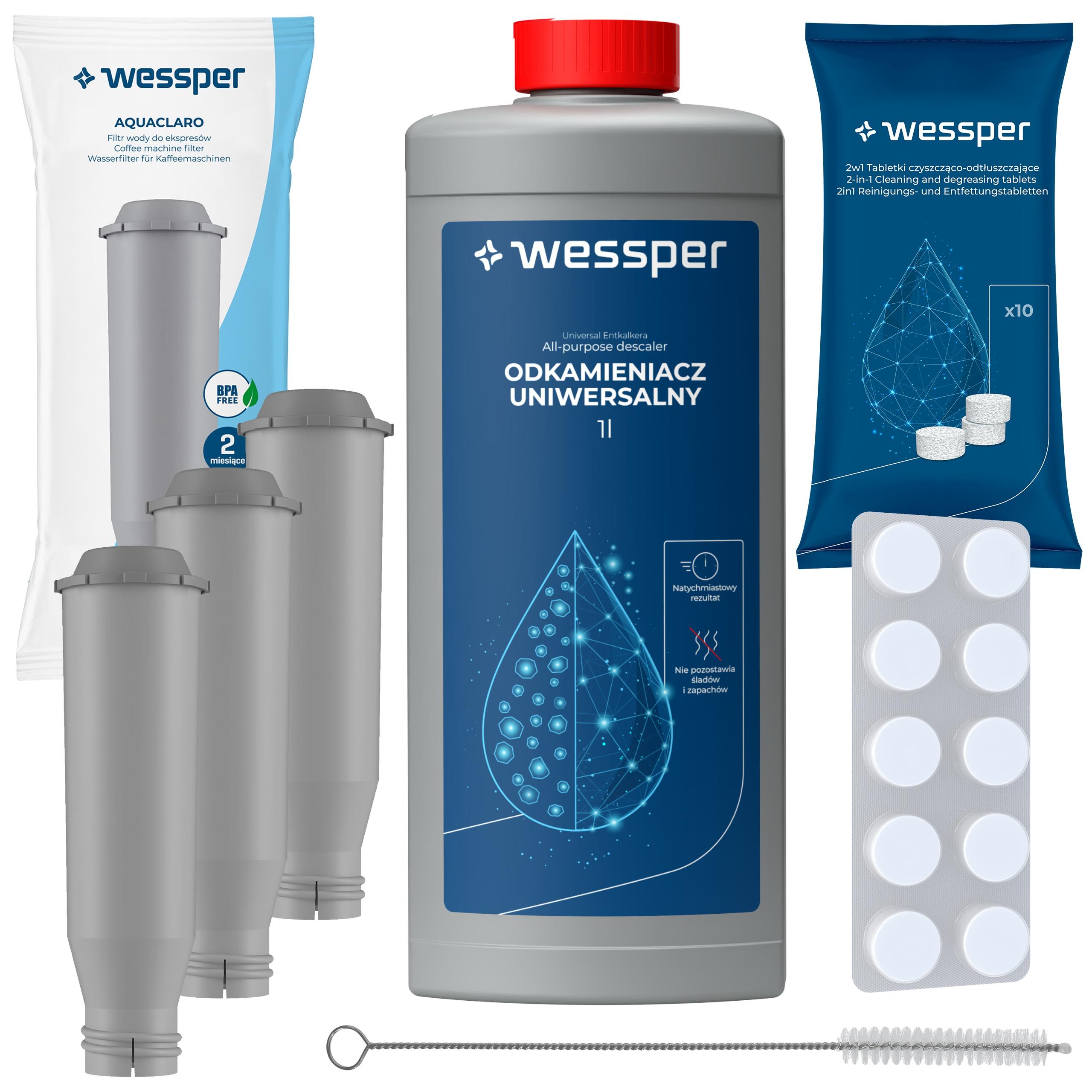 Sada Wessper pro kávovar Nivona 3x Filtr Odvápňovač 1L Tablety Vytěrák