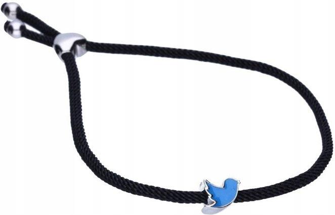 Stříbrný náramek 925 provázek ptáček 4,32g moderní módní vzor dárek