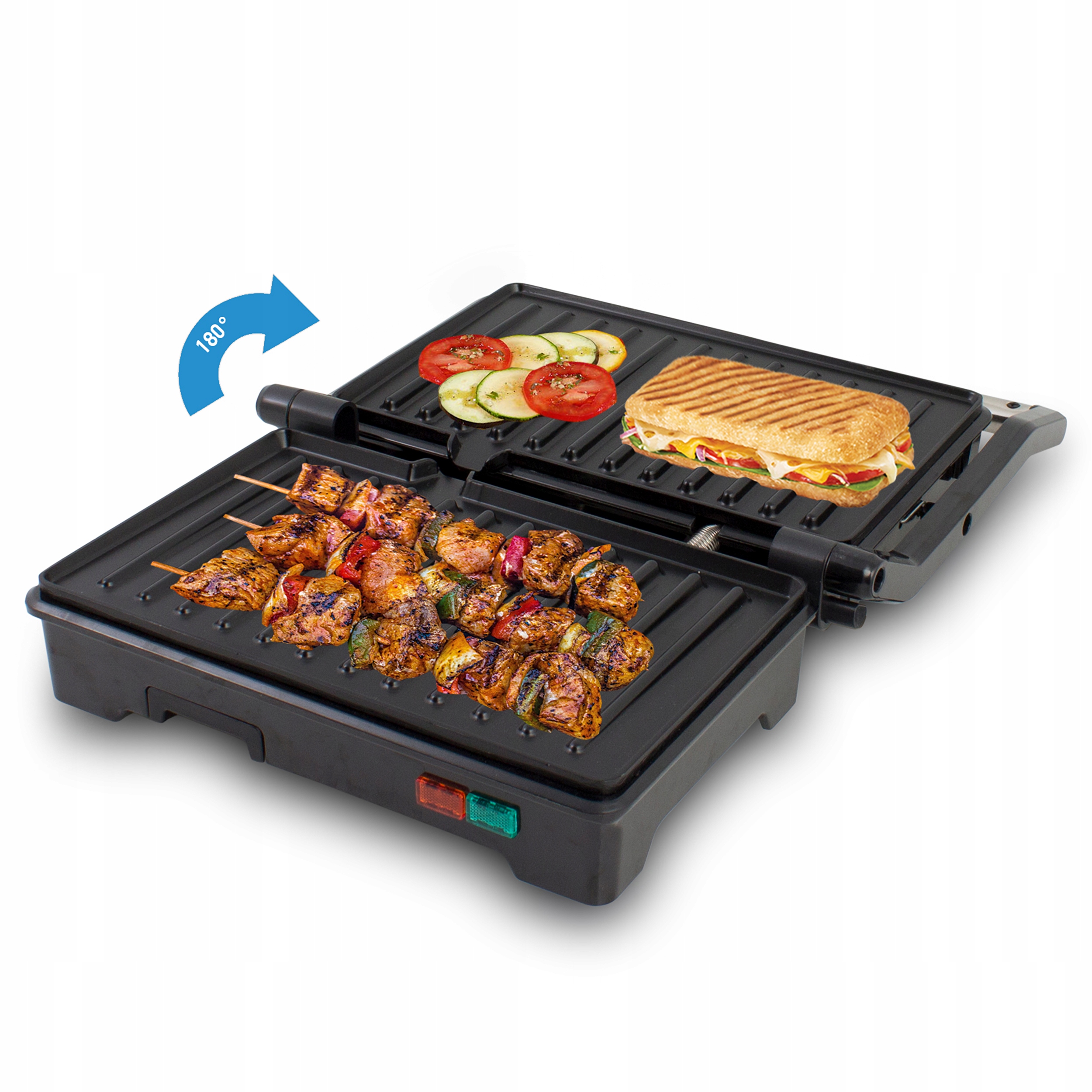 GRILL ELEKTRYCZNY KONTAKTOWY ROZKŁADANY OPIEKACZ Moc 750 W