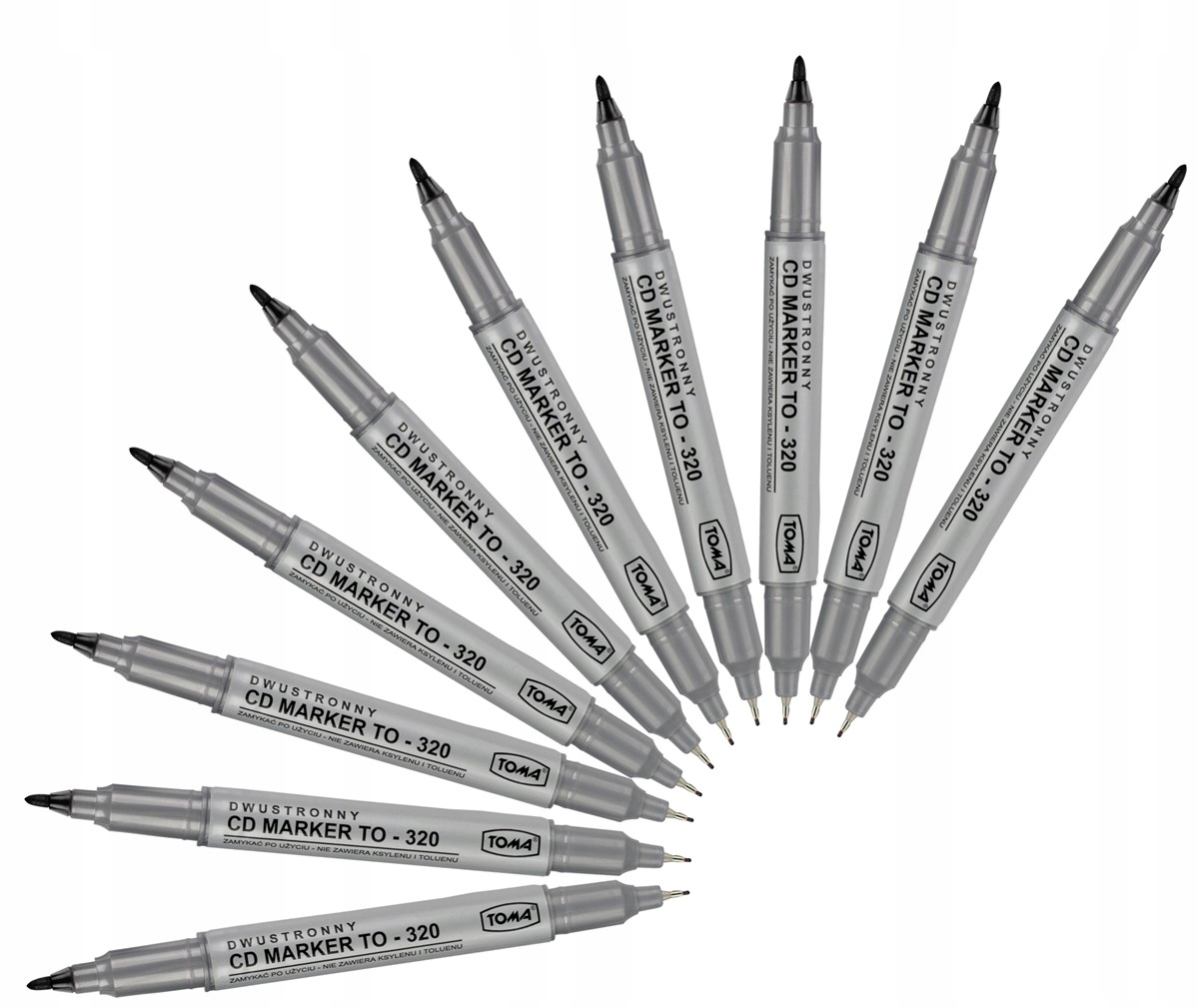 

Zestaw Marker Pisak dwustronny do CD 10x czarny