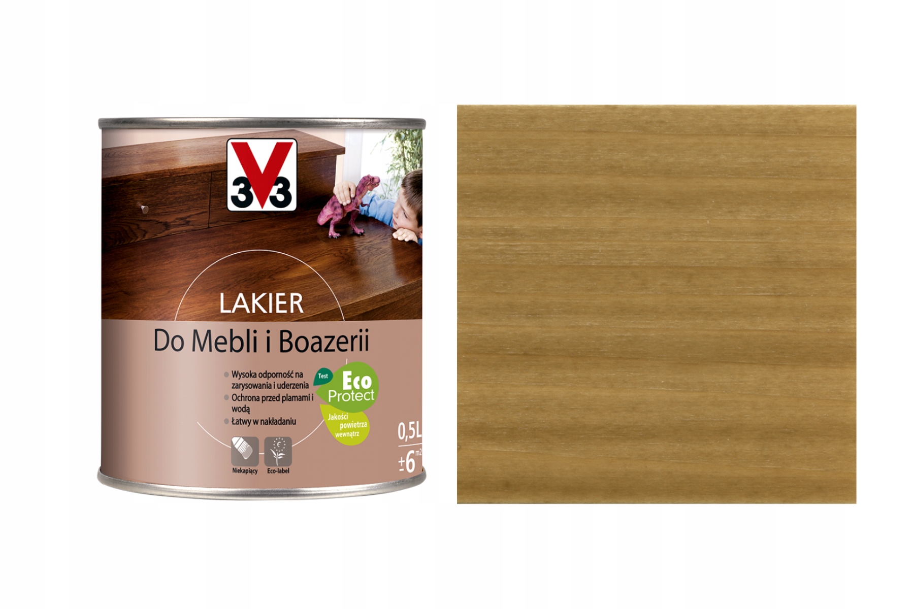 

V33 Lakier Do Mebli i Boazerii Dąb Średni 0,5L