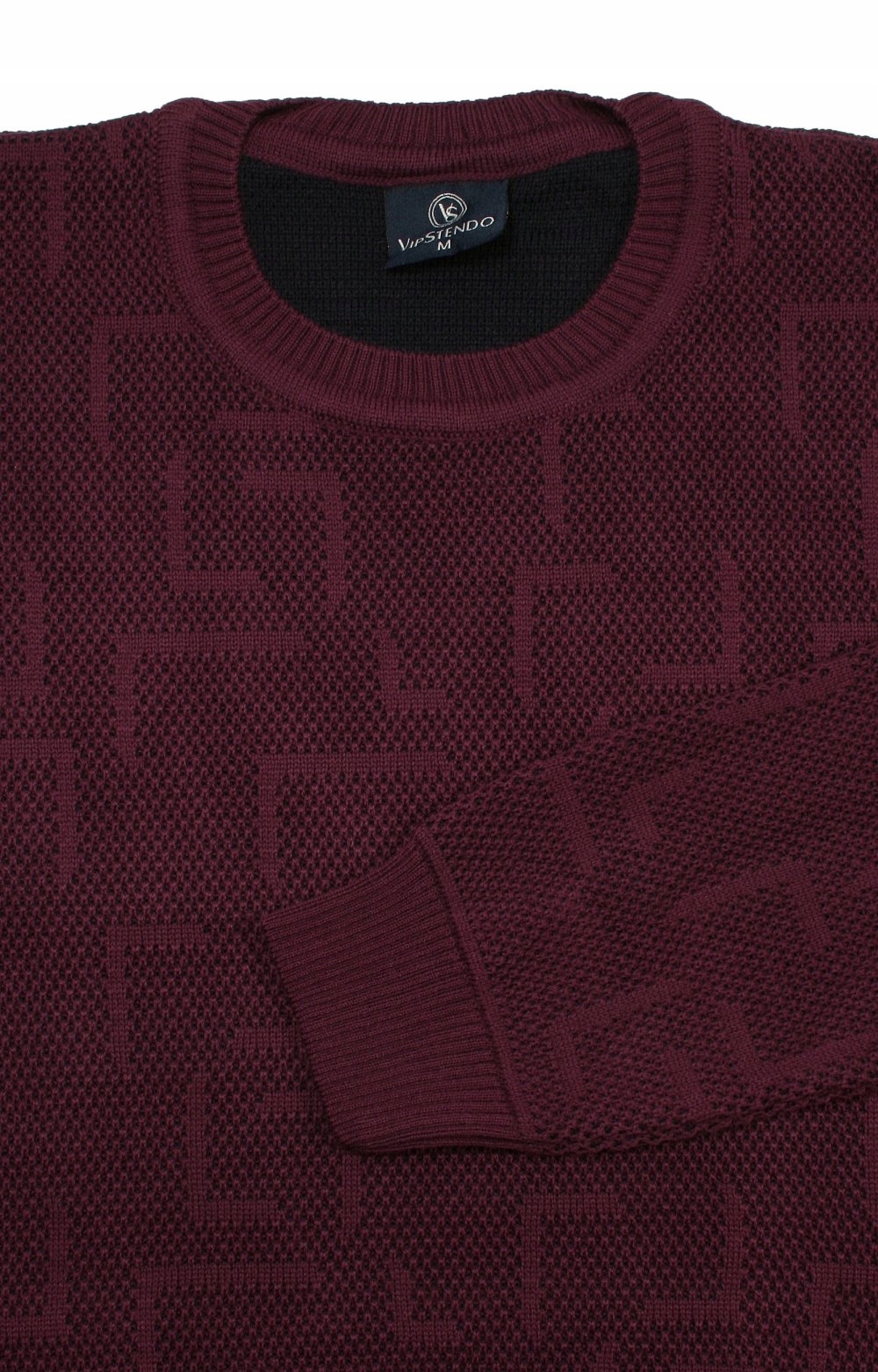 Bordowy Wełniany Sweter U-neck VIP STENDO 3XL Marka inna