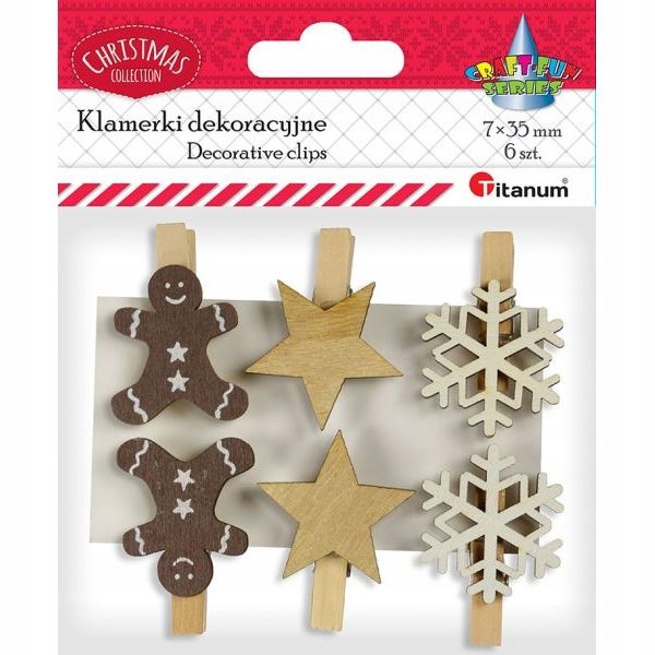 

Klamerki dekoracyjne 6 szt Titanum Christmas nr 41
