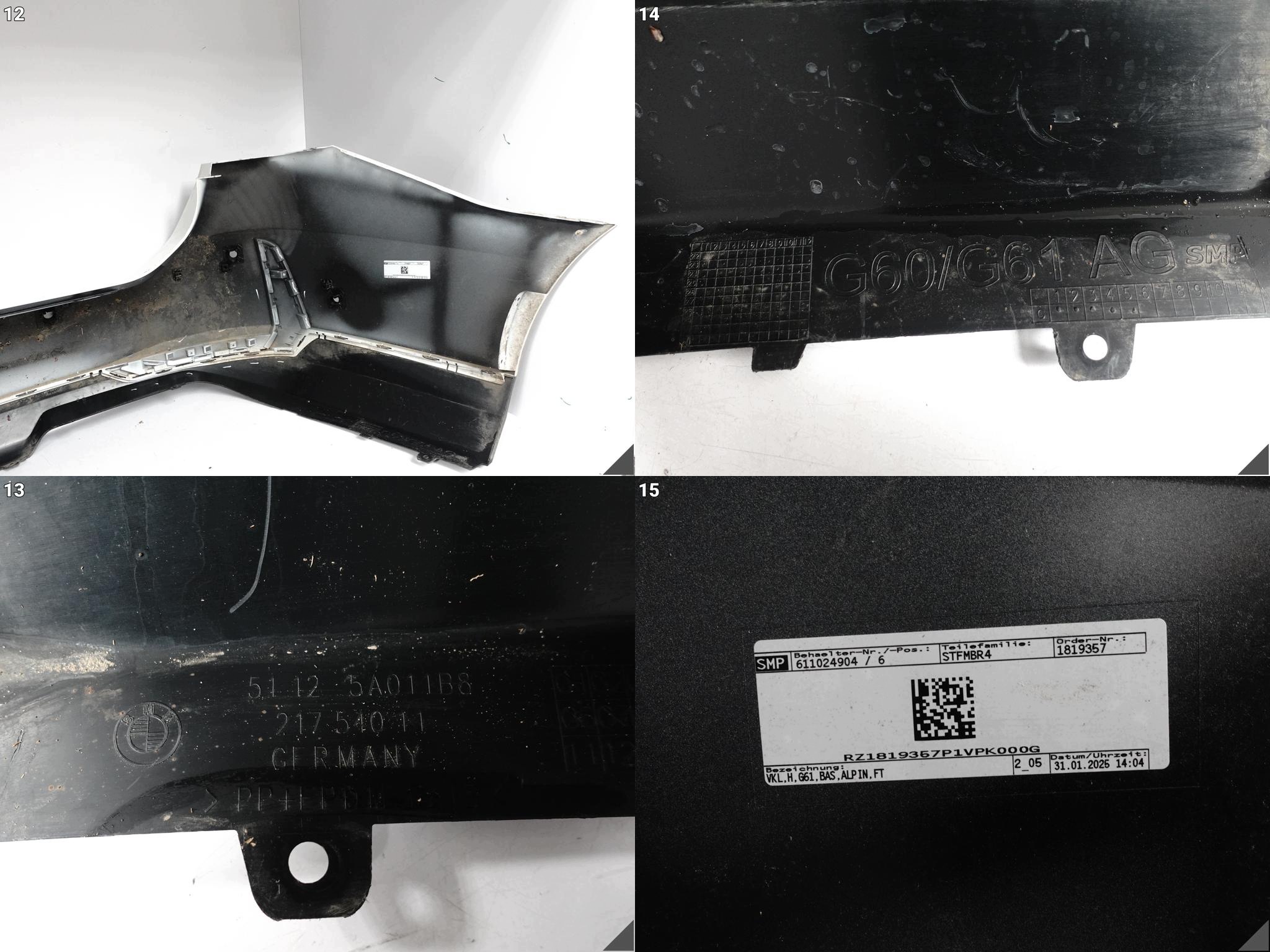 BMW 5 G61 TOURING KOMBI 23- bumper BUMPER diffuser SPOILER rear part (6xPDC)