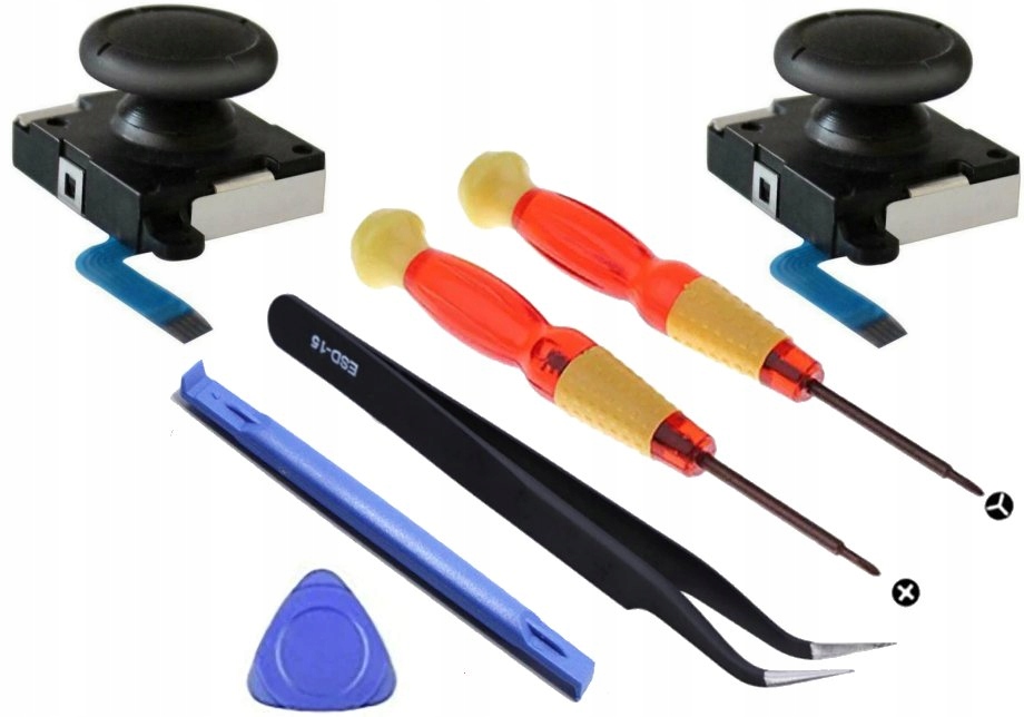 ZESTAW NAPRAWCZY DO NINTENDO SWITCH JOY-CON 2 x JOYSTICK + NARZĘDZIA