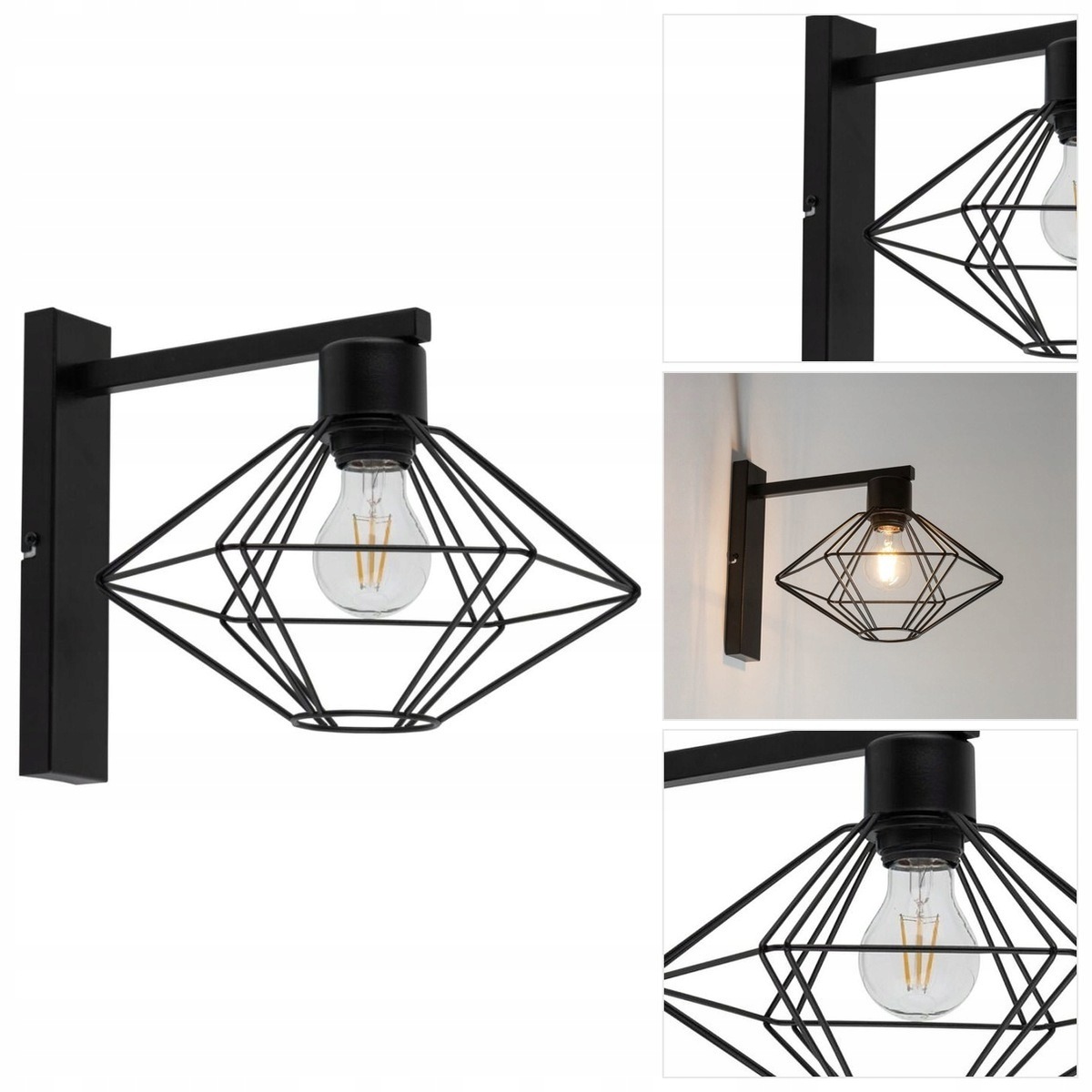 Nástěnné svítidlo Vario černé, minimalistické vedle krbu v obývacím pokoji Sigma Lighting