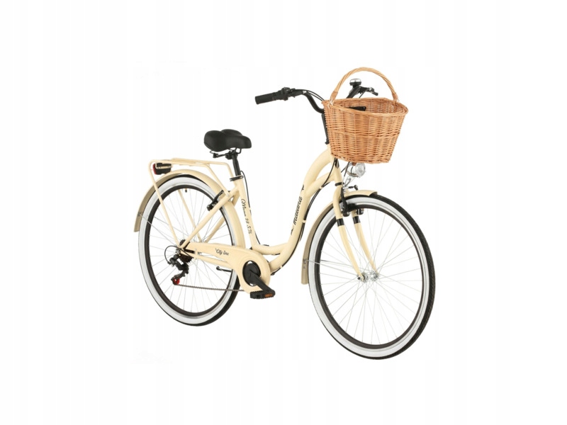 Rower miejski Indiana Moena S7B 28 cali Cappuccino 2025 Koszyk wiklinowy