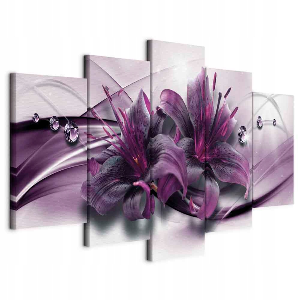 Obraz 5 Dílů Triptych 3D Květiny Lilie Do Obývacího Pokoje Moderní Velký XL 200x100