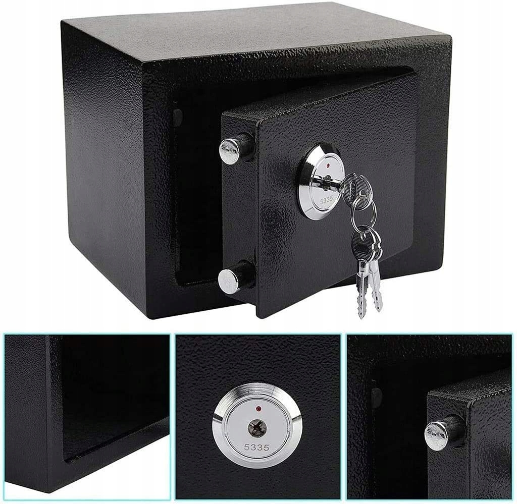 SEJF DOMOWY KASETKA ZAMEK NA KLUCZ SOLIDNY MOCNY 2 Marka bez marki