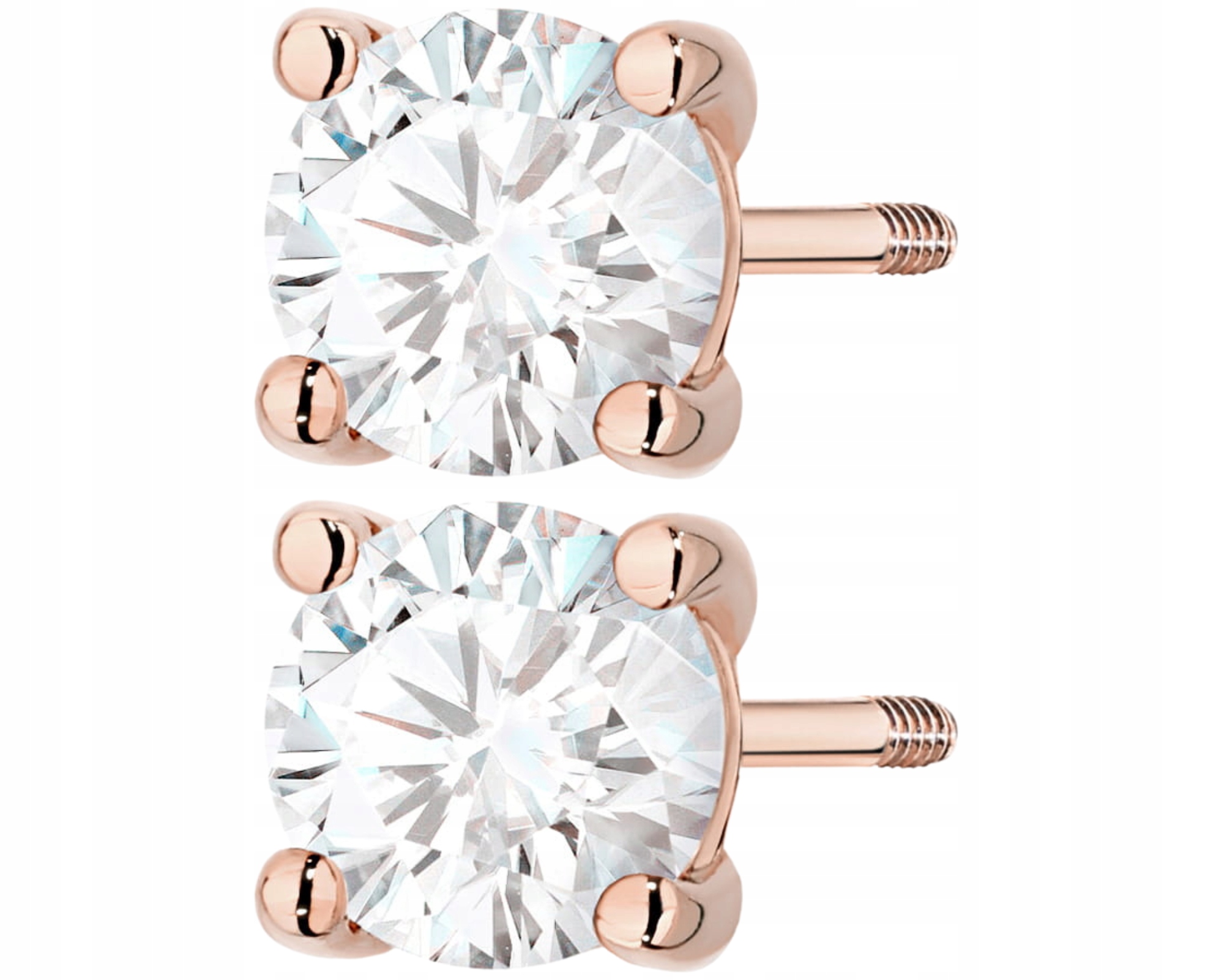 Růžové Zlato Náušnice S Diamantem Šroubovací Tyčinka Zlato 585 Jako Dárek