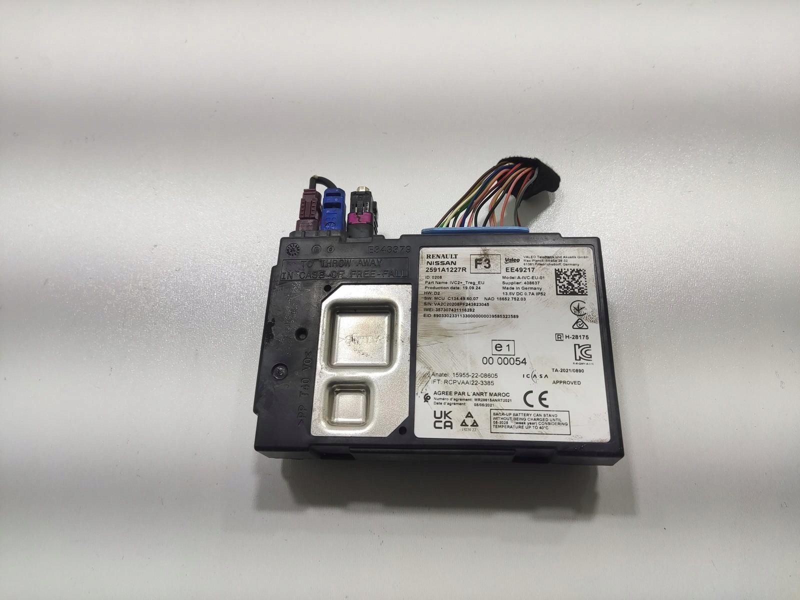 module control unit TELEMATIC RENAULT CAPTUR II LIFT 2024-2026 2591A1227R