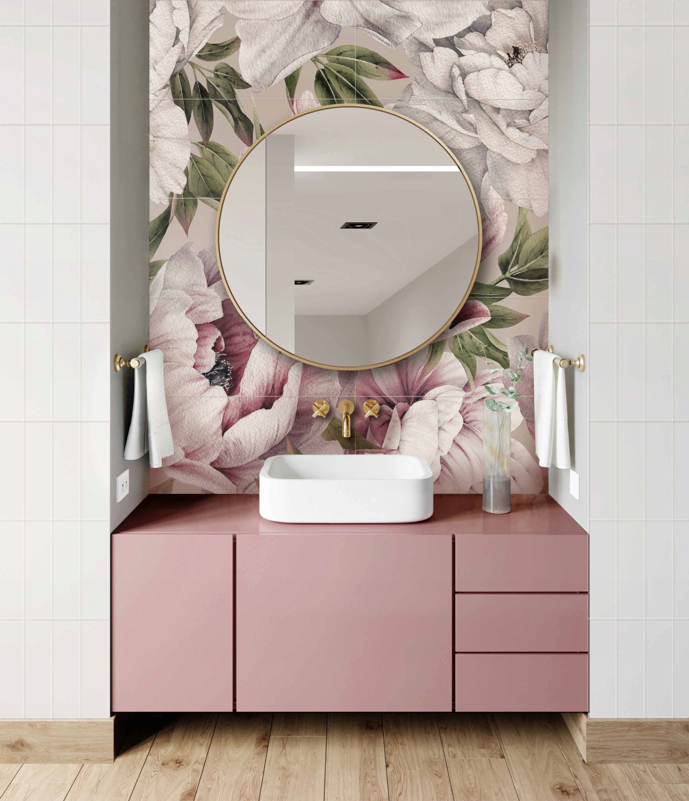 Płytka ceramiczna prostokątna Rose 14 elementów