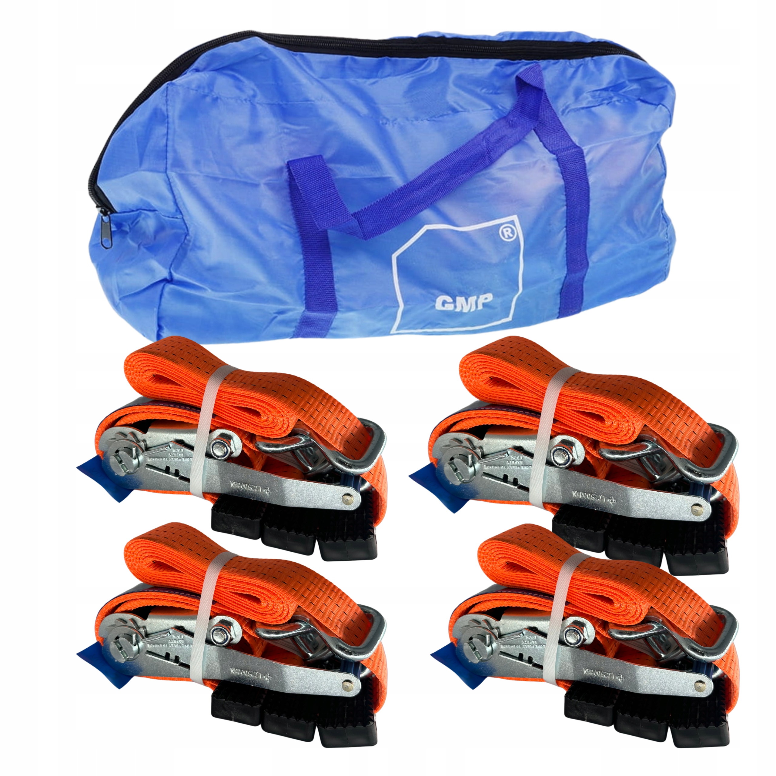 Přepravní pásy autopřepravník 3 bodové atest Tuv oranžové 3 metry 4 kusy