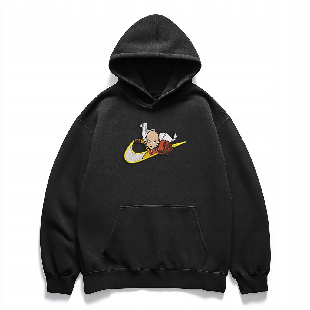 Oversize mikina s výšivkou Saitama One Punch Man anime streetwear L