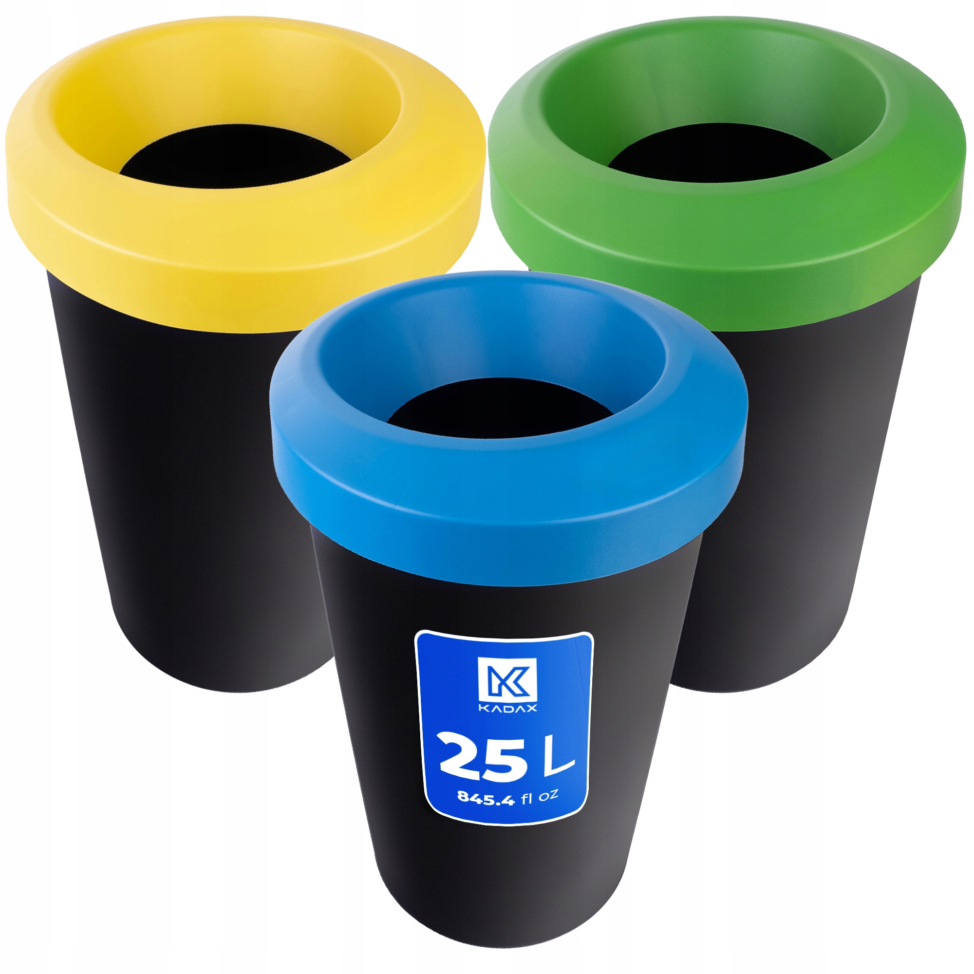 Levně Koše Na Odpadky Nádoba Na Odpadky 25L Na Třídění Odpadkových Košů 3ks