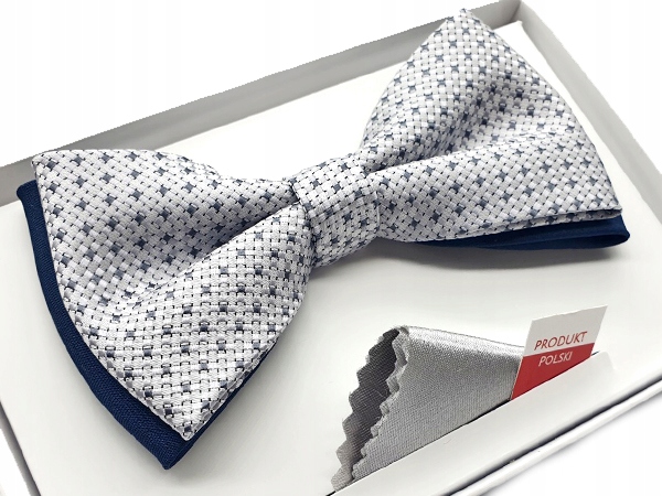 MUCHA / MUSZKA MĘSKA SREBRNA / GRANATOWA WE WZORY