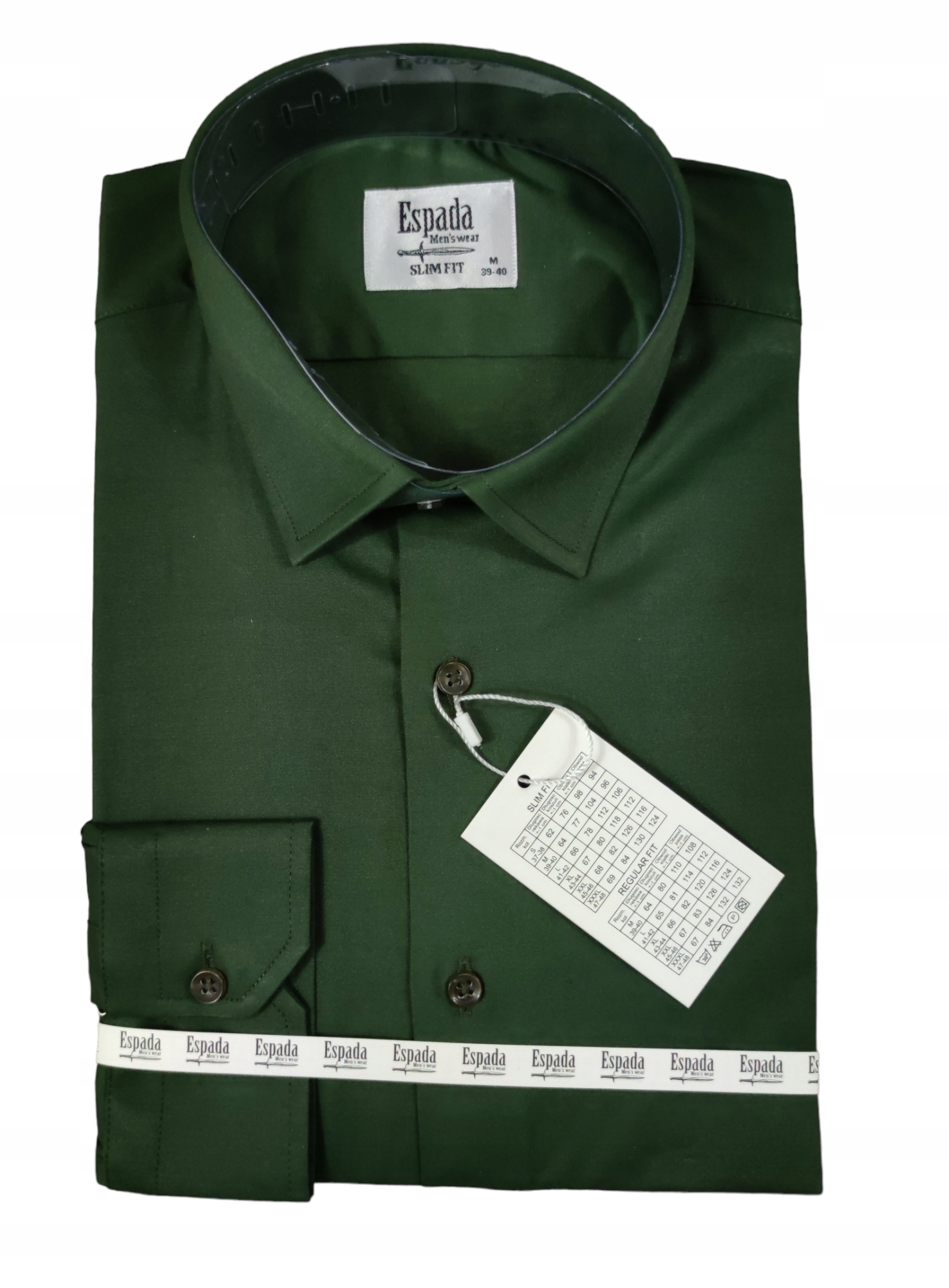 Klasická košile slim fit olivová elegantní výška 175-182 cmESP06 X