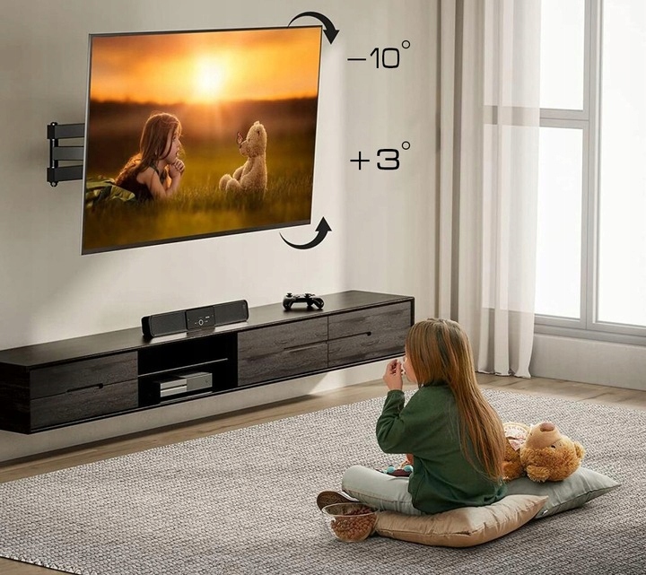 OBROTOWY UCHWYT TELEWIZORA MONITORA WIESZAK TV LCD LED 15-48 Cali Maksymalna wielkość telewizora 48