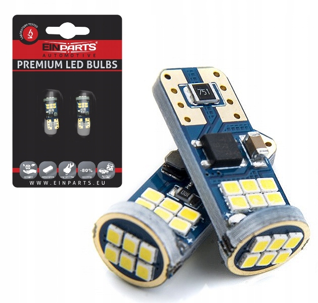 

Żarówki W5W Led 18xSMD 2016 6000K 12V Canbus 6000K