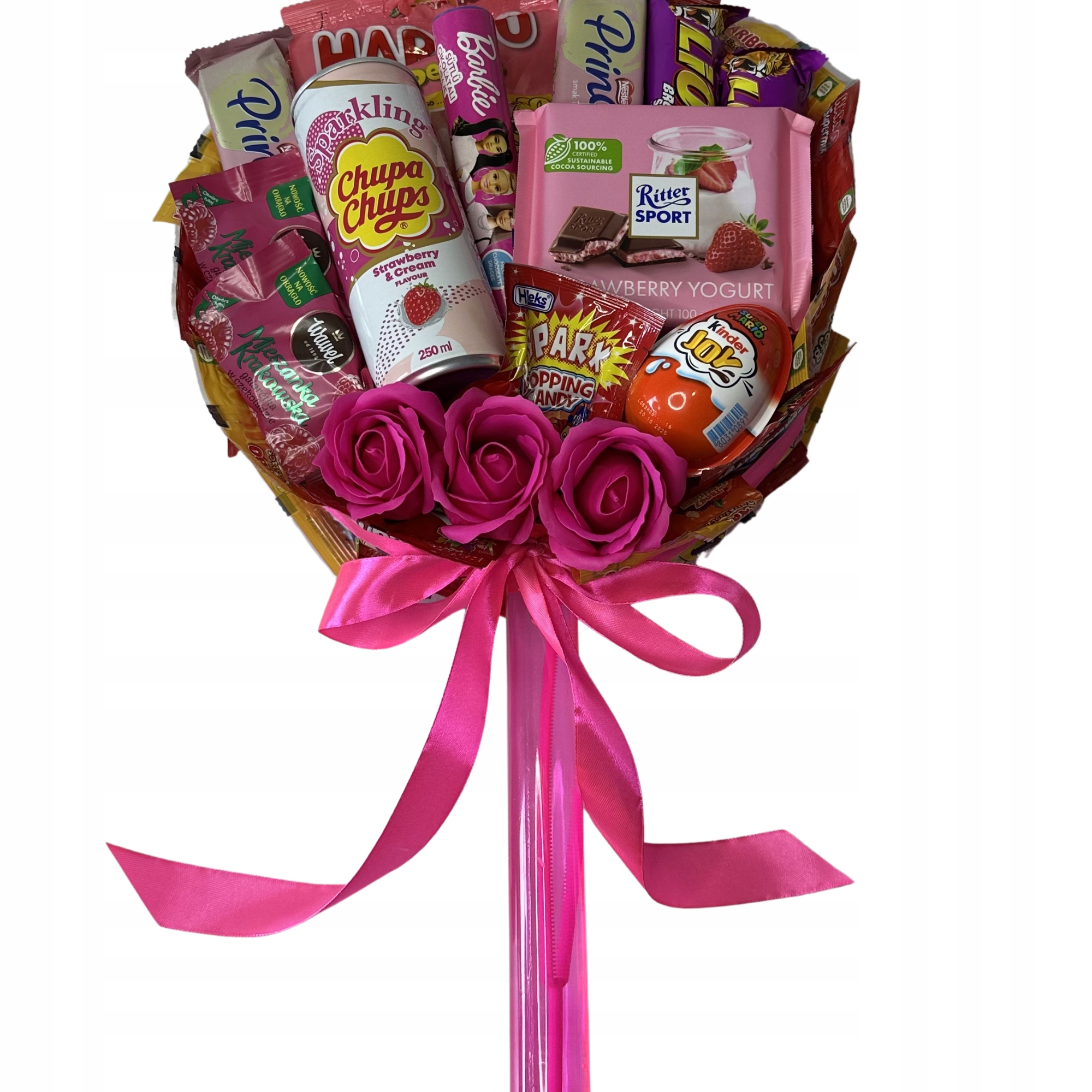 Levně Dárková Sada Lízátko Růžové Se Sladkostmi Den dětí Svaté Přijímání Narozeniny 1