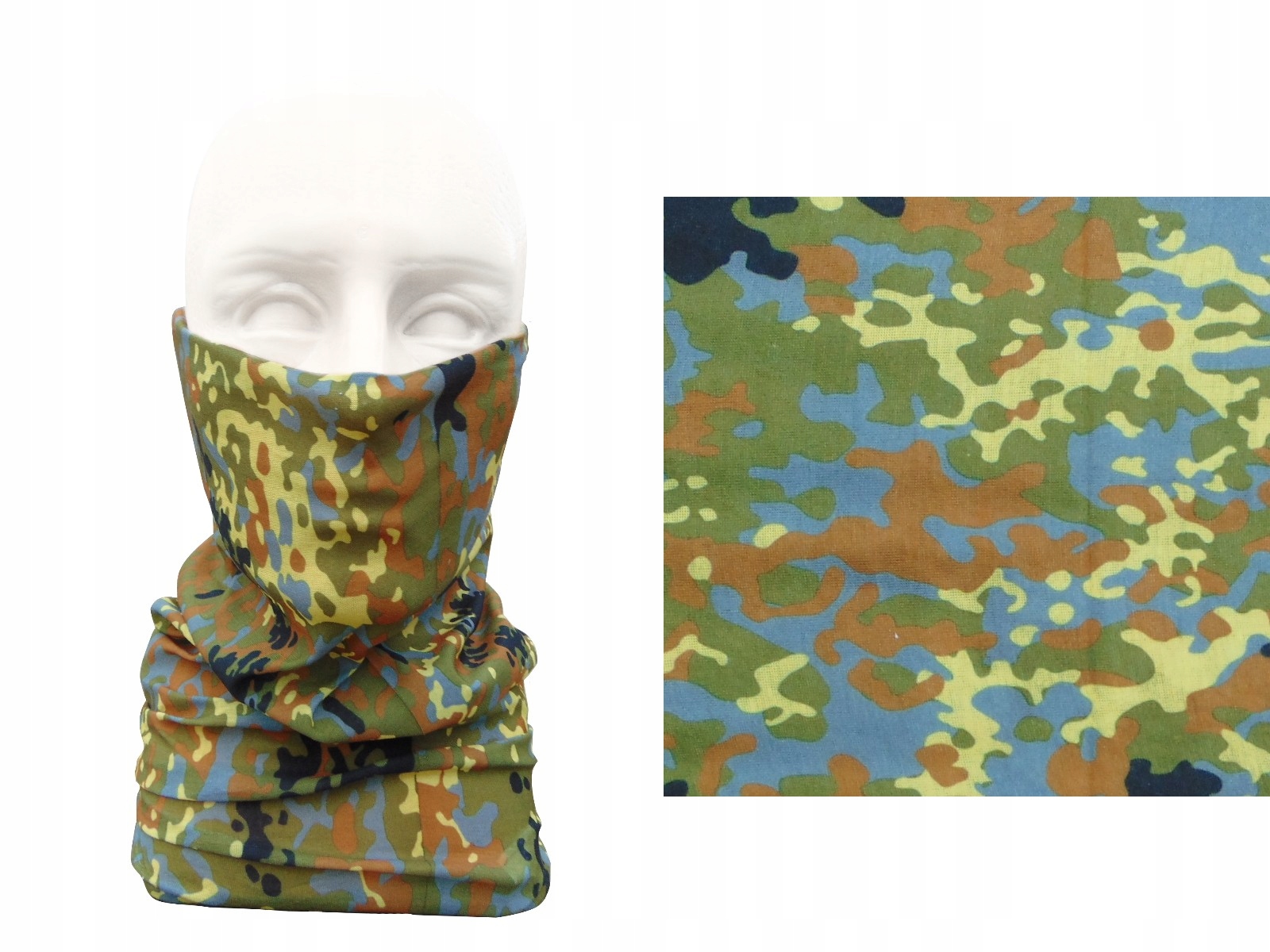 Komin chusta taktyczna Mfh, wielofunkcyjna, flecktarn, bezszwowa, lekka