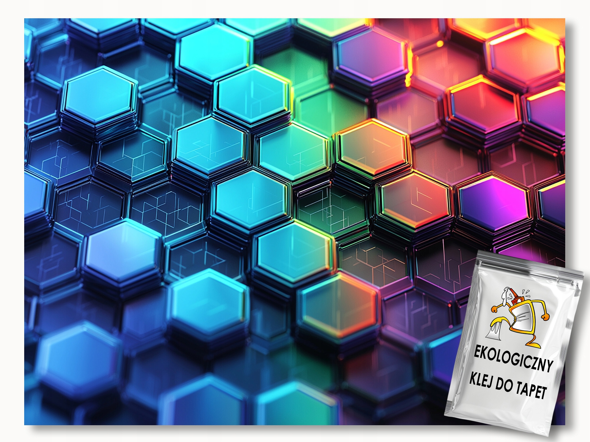 Fototapeta Flizelina Cyber Geometrie Šestiúhelník Hexagon 3D 200x140 110g