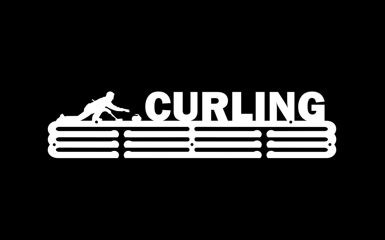 

Curling #4 Biały Wieszak na medale 60cm Metalowy
