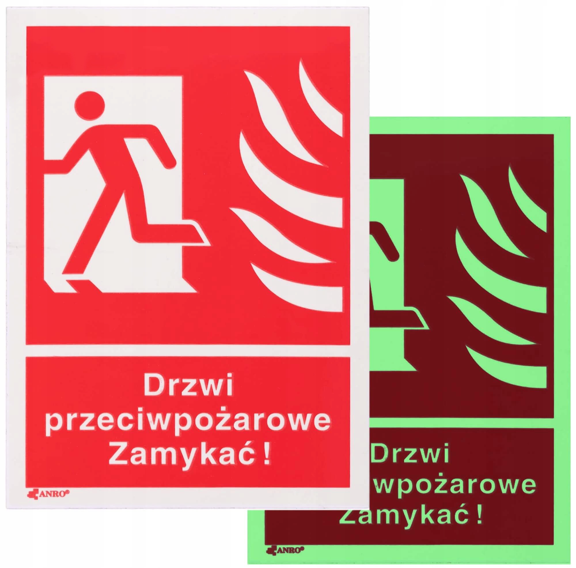 ŚWIECĄCY ZNAK PRZECIWPOŻAROWY PCV | DRZWI PRZECIWPOŻAROWE ZAMYKAĆ! LEWE 29P Kod producenta 29P/F1/FS