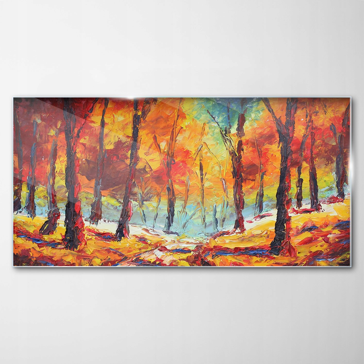 

Hartowany Obraz Szklany Las Liście Drzewa 120x60