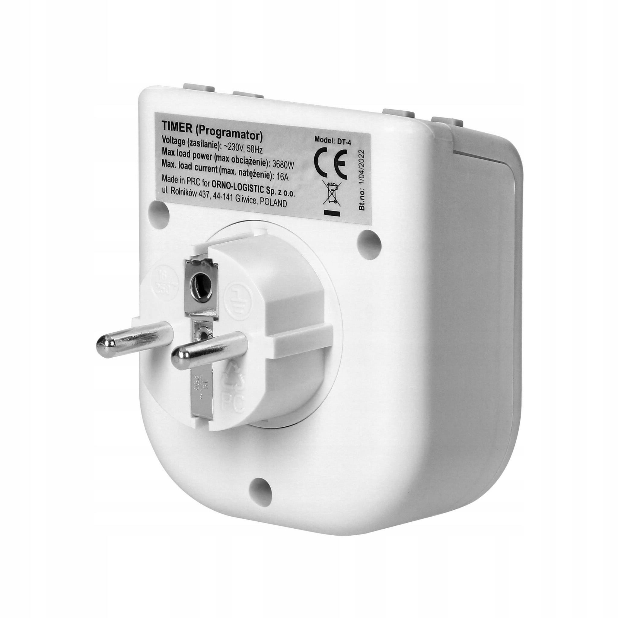 Elektroniczny programator czasowy 16 programów LCD Kod producenta DT-4