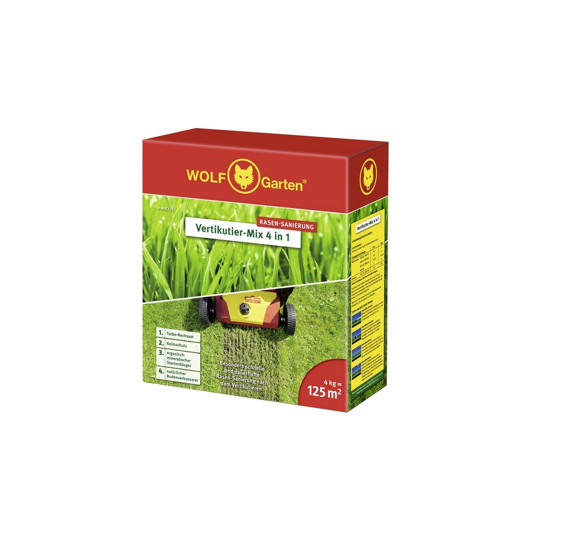 Wolf Garten Sada Pro Regeneraci Trávníku 125 M2 4V1 V-MIX 125
