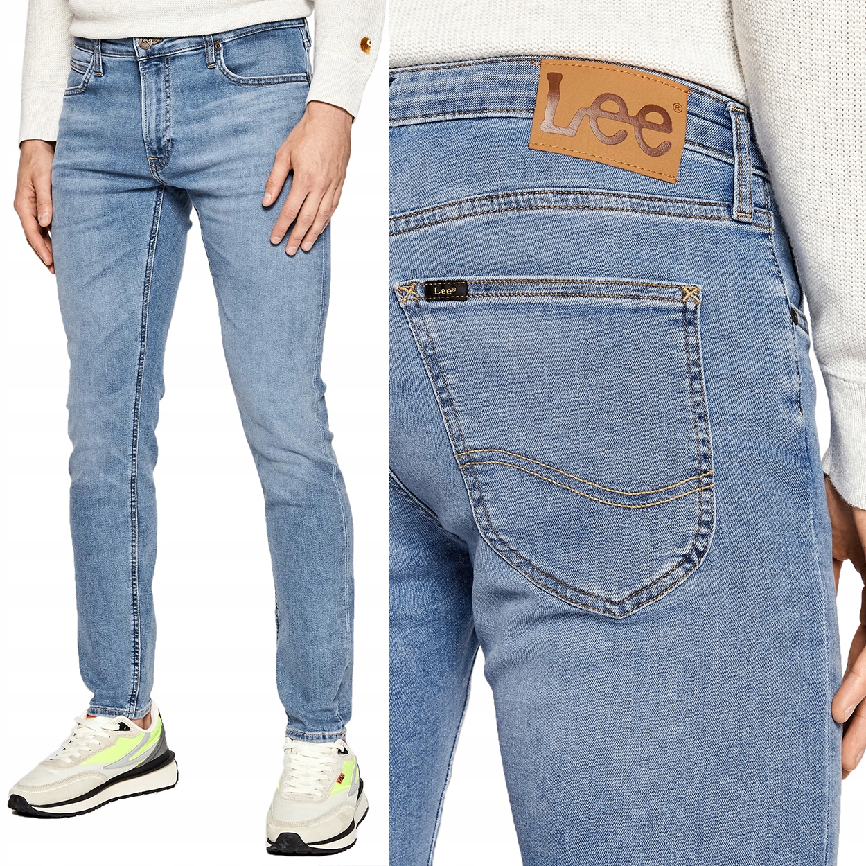 

Lee Malone Skinny Worn Kali Błękitne Rurki W32 L32