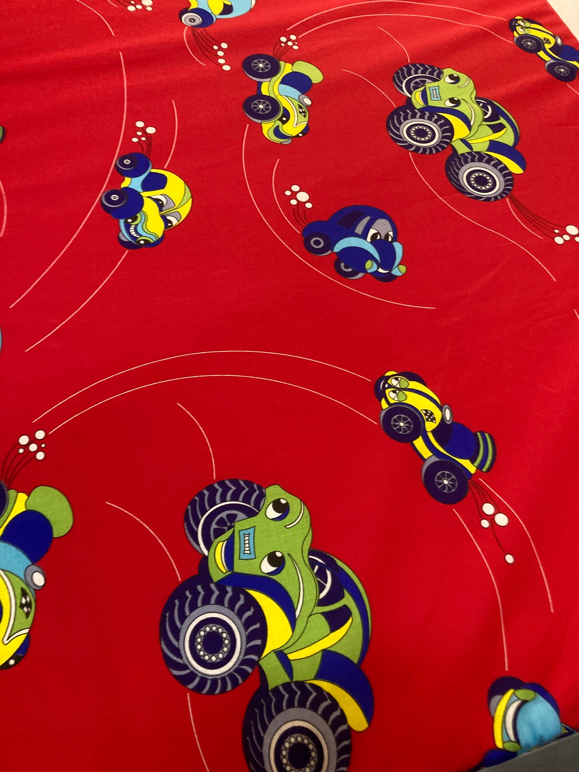 

Tkanina bawełniana kolorowa auta bawełna