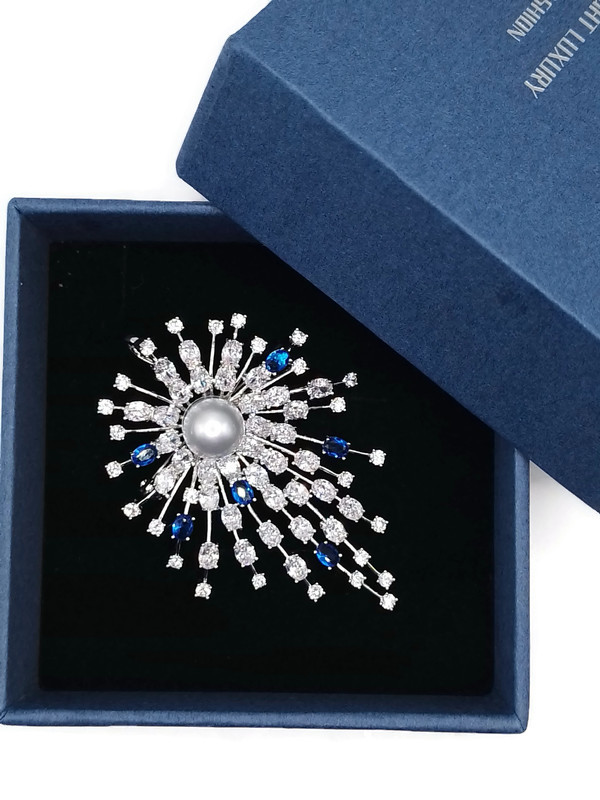 Luxusní Brož Stříbrný Přívěsek Kometa Rod Krabička Jako Dárek