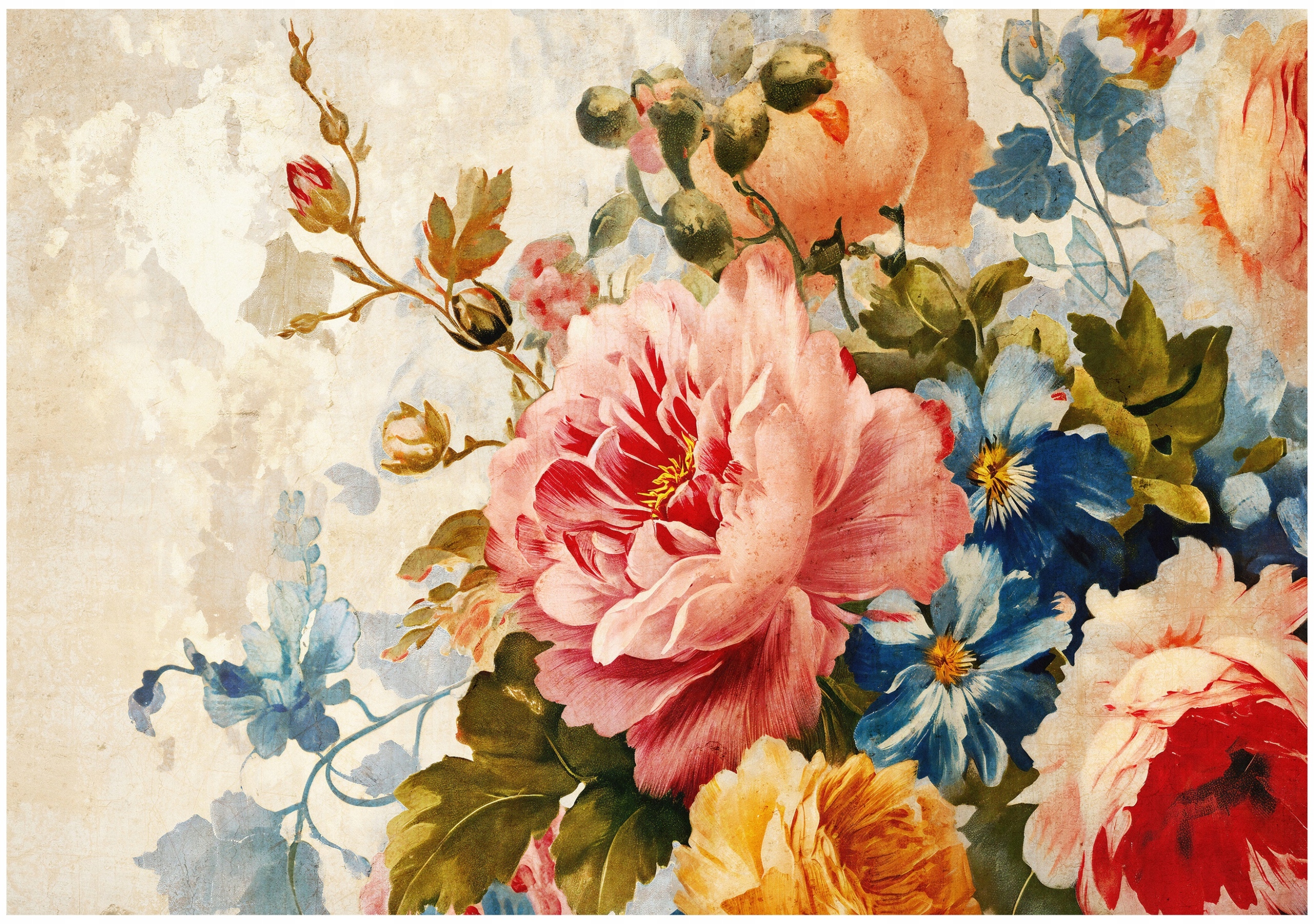 Fototapeta Květy Na Betonu Velké Růže Do Ložnice Obývacího Pokoje Tapeta 400x280