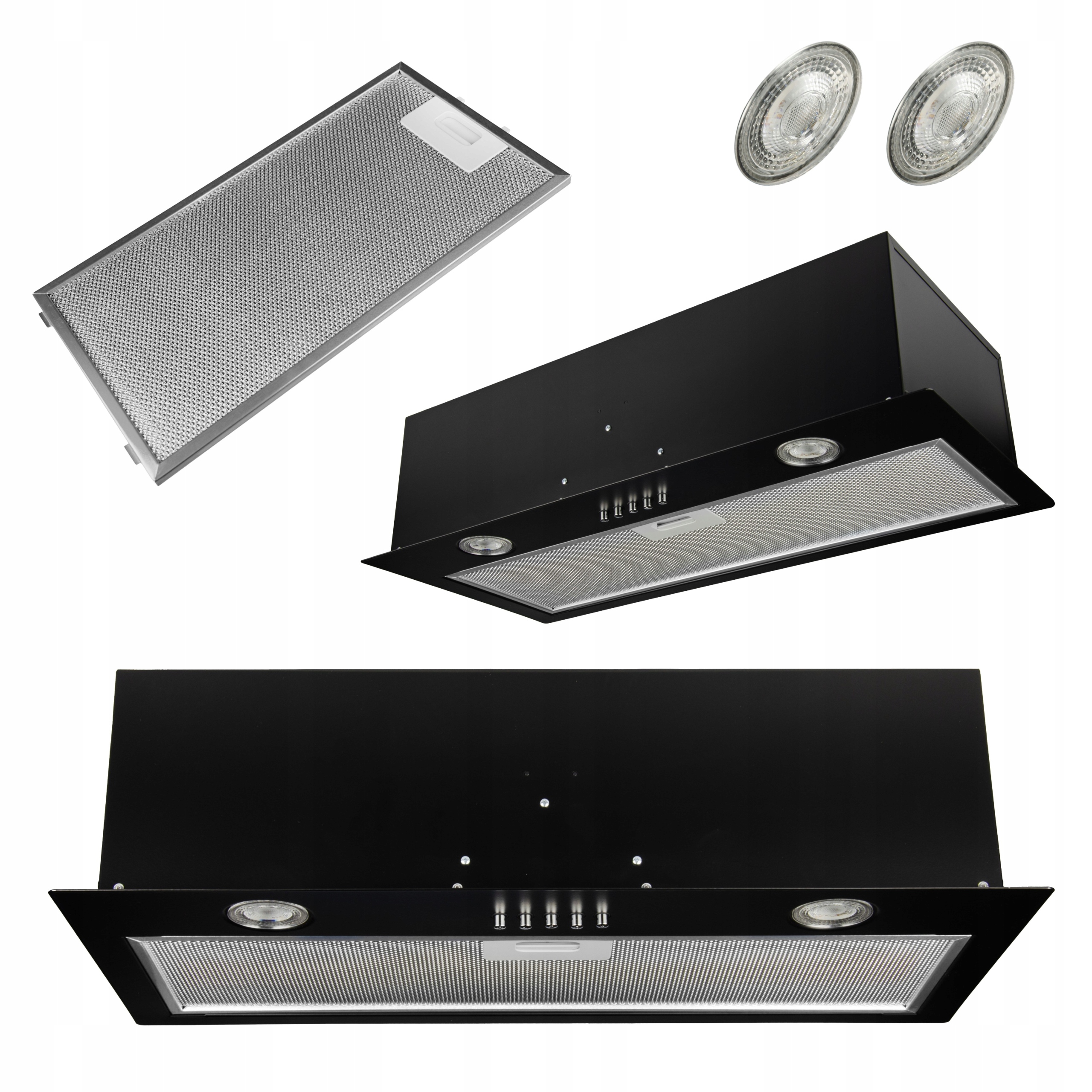 Podskrinkový Kuchynský Digestor 60 CM Čierny Led SLIM2 Moderný