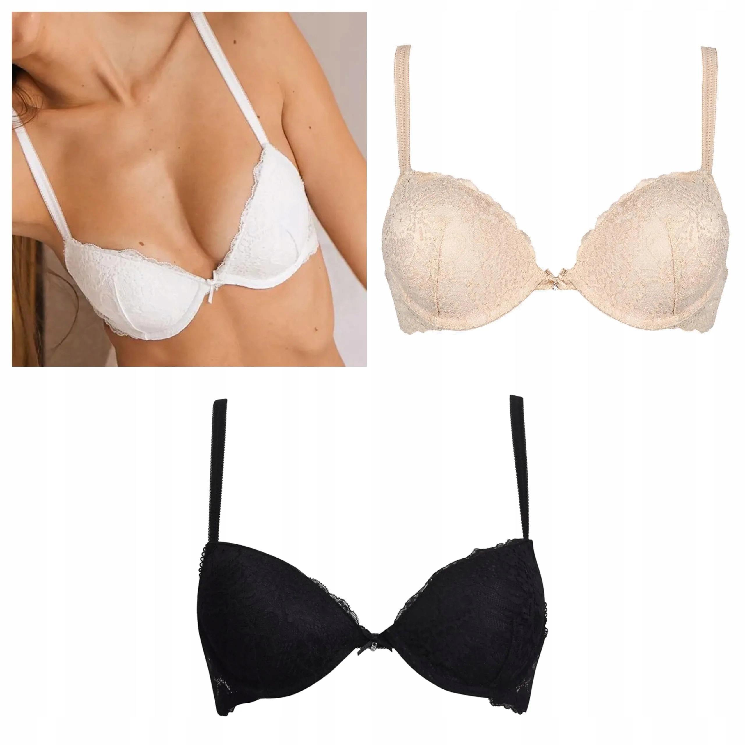 Sada 3 podprsenek Sielei Allure 2674 bílá, cipria, černá 75C