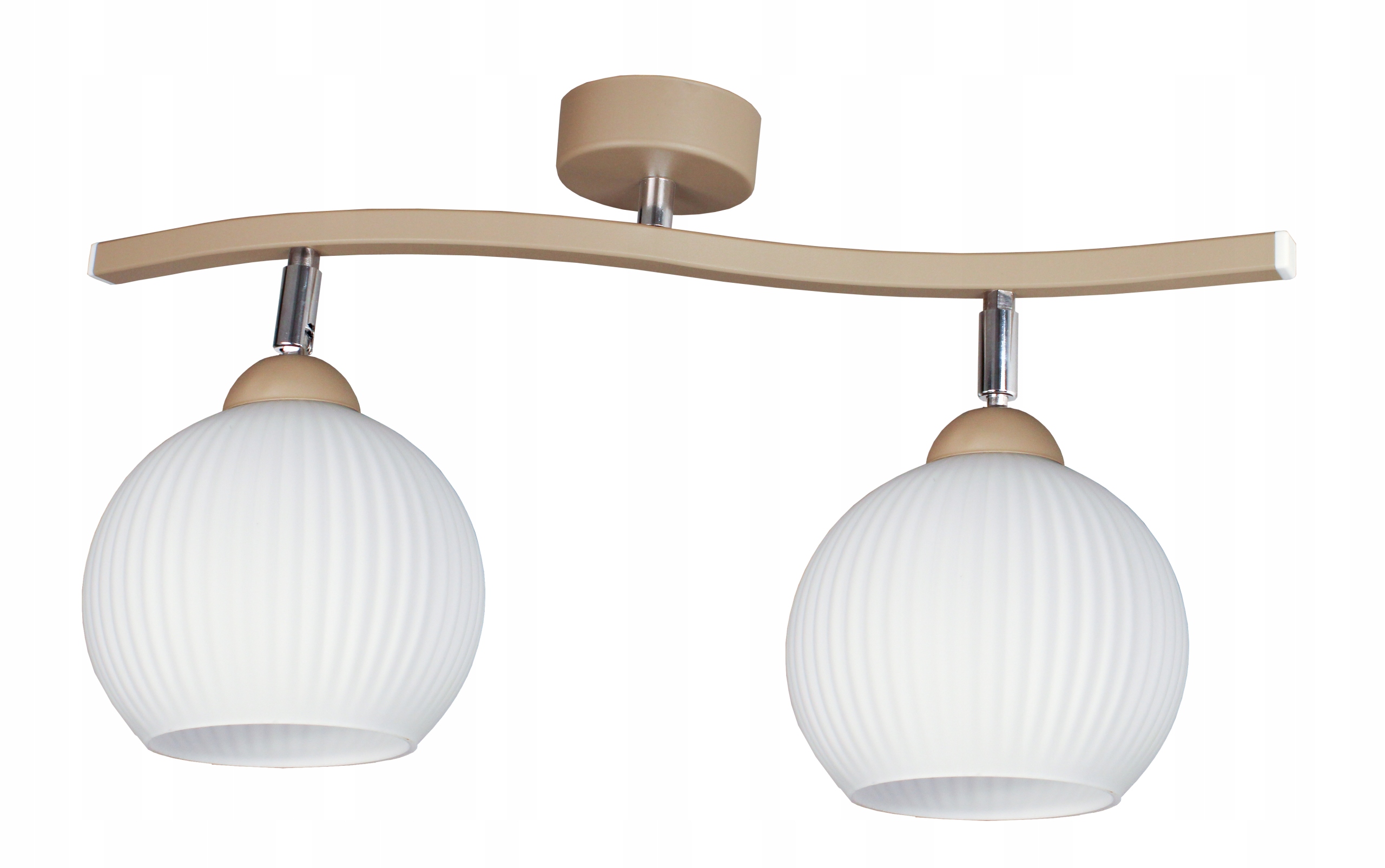 Lustrová stropní svítidlo Iga béžová s rýhovanými stínidly, stropní lampa do obývacího pokoje