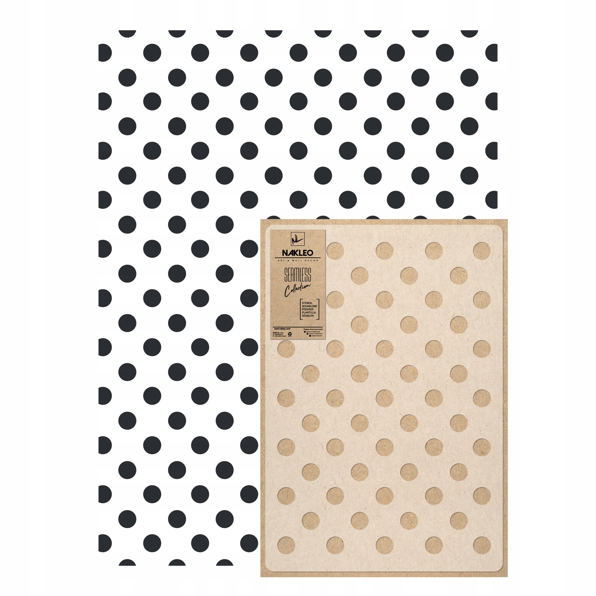 Opakovatelná malířská šablona Opakovaně Použitelný 59x95 cm Tapeta Grochy Dots Puntíky