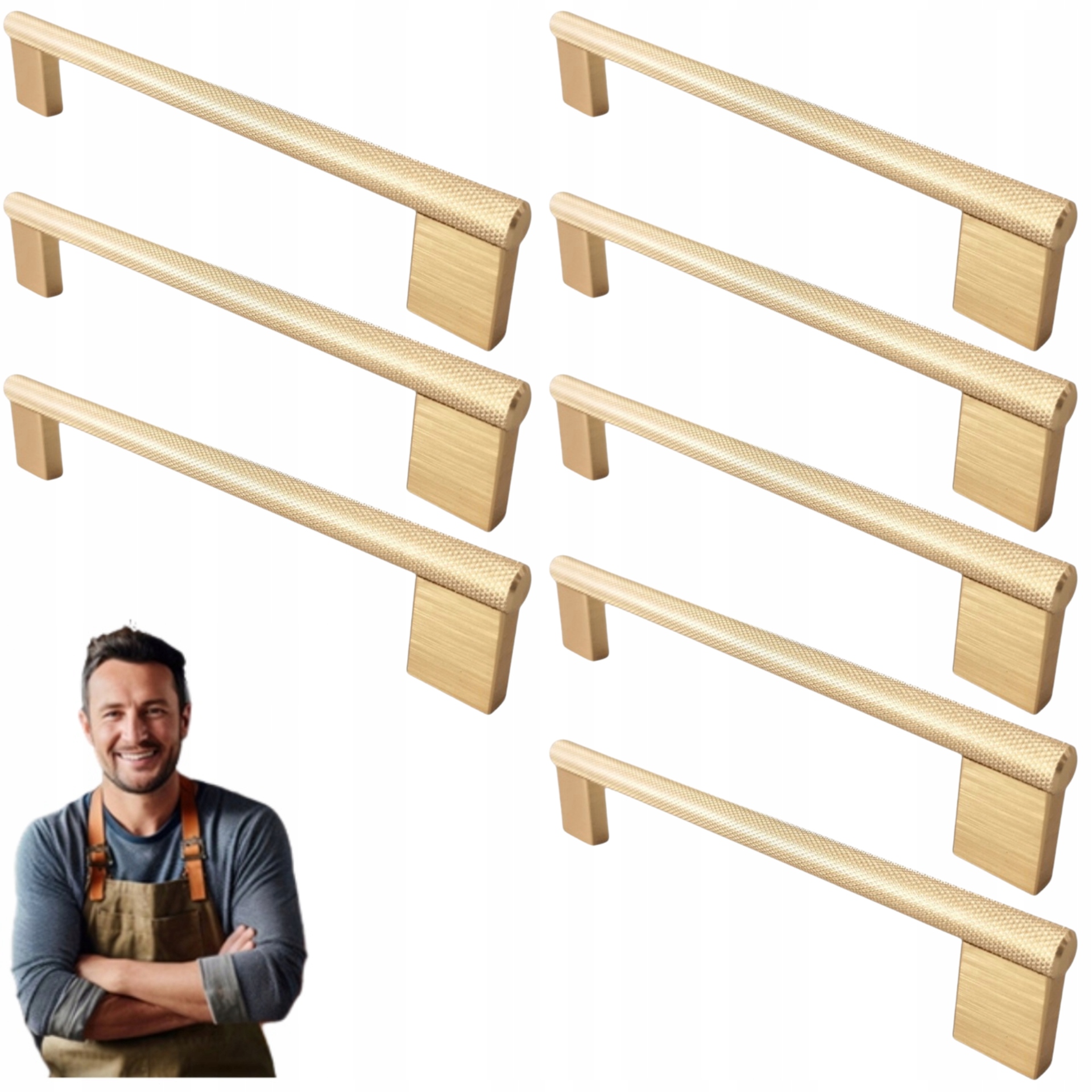 Nábytkový držiak na skrinku zásuvky Barro 160 mm, zlatý mat 8ks