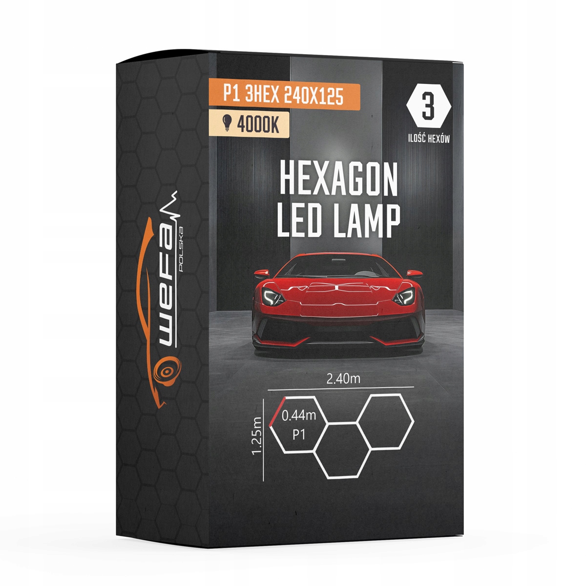 Lampa Hq Led Hexagon P1 3HEX 4K 120x240 Medová Plástev Dílna Garáž Salon