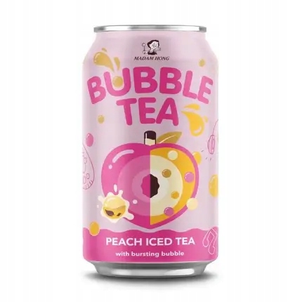 

Brzoskwiniowe iced bubble tea Madam Hong 320ml