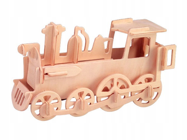 

Lokomotywa składanka drewniana puzzle 3D P005